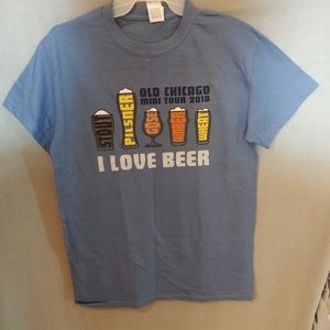 🌼4/$20 Gildan Old Chicago I Love Beer graphic T- Shirt